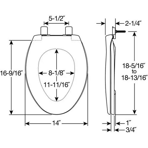 Main product image of Elongated Plastic Toilet Seat, STA-TITE, Whisper Close (Biscuit)
