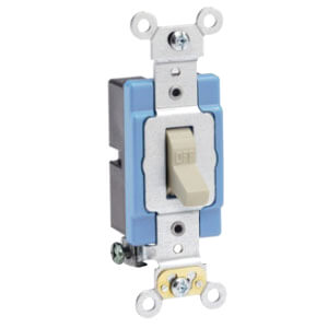 Main product image of Single-Pole, Industrial Grade Toggle Switch, 15A - Ivory (120/277V)