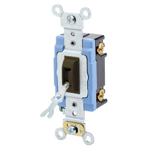 Main product image of Single-Pole Industrial Locking Toggle Switch, 15A - Brown (120/277V)