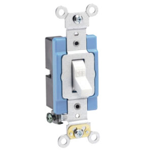 Main product image of Single-Pole Industrial Grade Toggle Switch, 15A - White (120/277V)