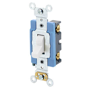 Main product image of Single-Pole, LIT WHEN OFF Pilot Light Toggle Switch, 15A - White (120V)