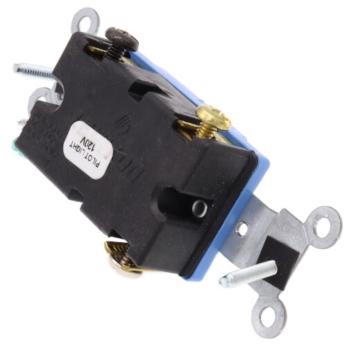 Main product image of Single-Pole, LIT WHEN ON Pilot Light Toggle Switch, 15A - Clear (120V)