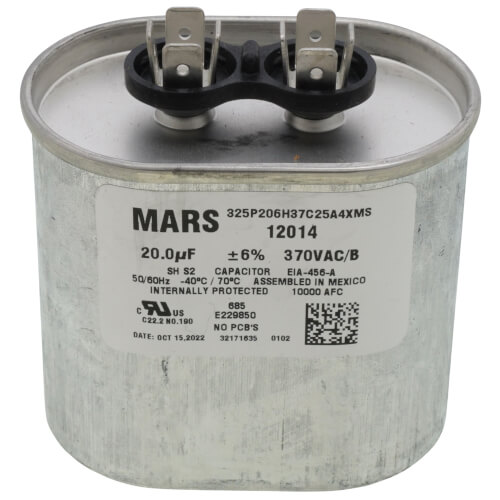 Main product image of 20 MFD Oval Run Capacitor (370V)