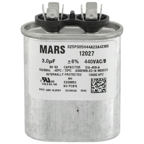 Main product image of 3 MFD Oval Run Capacitor (440V)