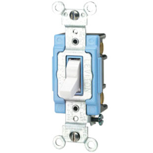 Main product image of 3-Way Lighted Handle, LIT WHEN OFF Toggle Switch, 15A - White (120V)