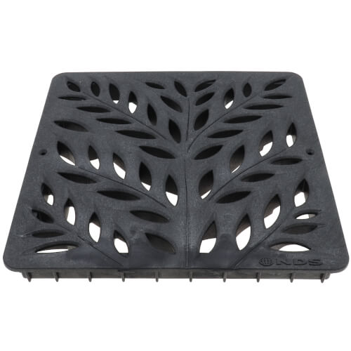Main product image of 12" Square Catch Basin Grate - Decorative Botanical (Black)