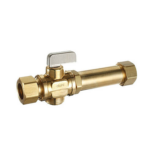 Main product image of Large Bore, Straight No Solder Valve 1/2" Nom Comp (5/8" OD) x 5/8" OD Comp Long, Lead Free (Brass)