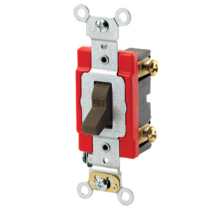 Main product image of Single-Pole Industrial Grade Toggle Switch, 20A - Brown (120/277V)