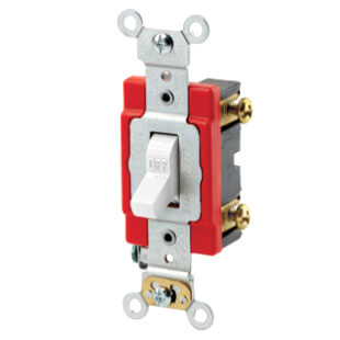 Main product image of Single-Pole Industrial Grade Toggle Switch, 20A - White (120/277V)