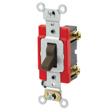 Main product image of Double-Pole Self Grounding Toggle Switch, Industrial Grade, Back & Side Wired - Brown (120/277V)