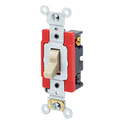 Main product image of 4-Way Self Grounding Toggle Switch, Industrial Grade, 20A - Ivory (120/277V)