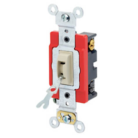 Main product image of 4-Way Industrial Grade, Self Grounding Locking Toggle Switch, 20A - Ivory (120/277V)