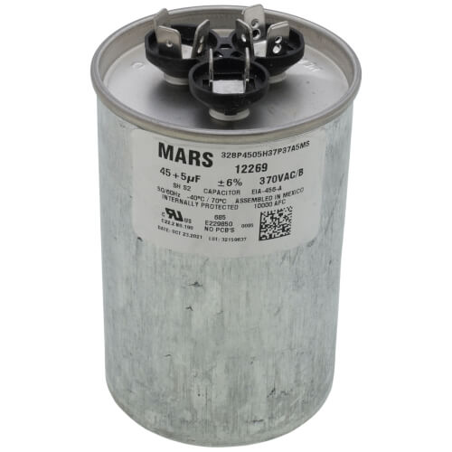 45/5 MFD Round Run Capacitor (370V)
