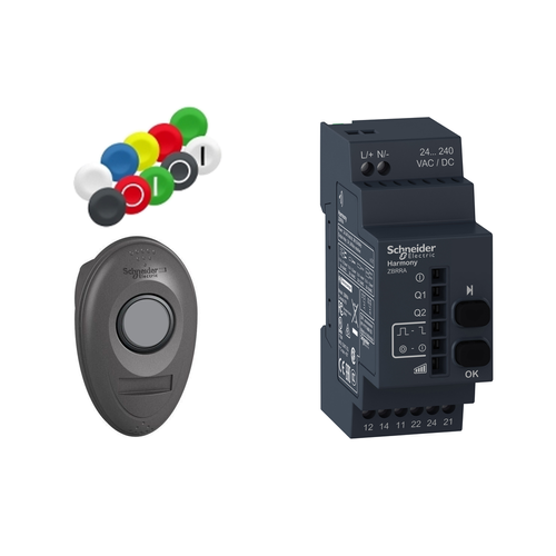 Main product image of Harmony Wireless Push Button & Config. Receiver + 10 Colored Caps, Plastic (24-240 VAC/DC)