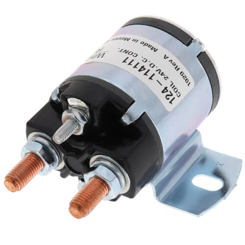 Main product image of Solenoid w/ Continuous Duty, Normally Open Continuous Contact Rating 100 Amps (24 VDC Isolated Coil)