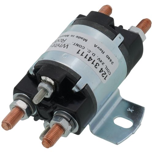 Main product image of Solenoid w/ Continuous Duty, 24 VDC Isolated Coil, Normally Open, Contact Rating 100 Amps