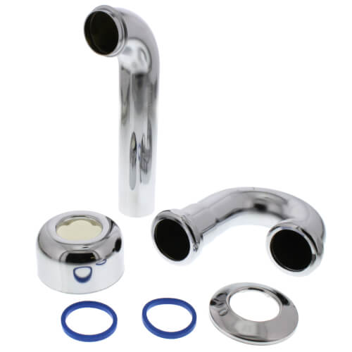 Main product image of 1-1/2" Chrome Plated Brass P-Trap w/Box Escutcheon, 17 GA L/CO