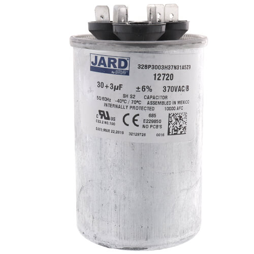 Main product image of 30/3 MFD Round Run Capacitor (370V)