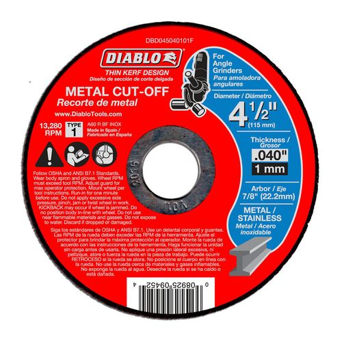 Main product image of 4-1/2" Thin Kerf Metal Cut-Off Discs (Pack of 15)