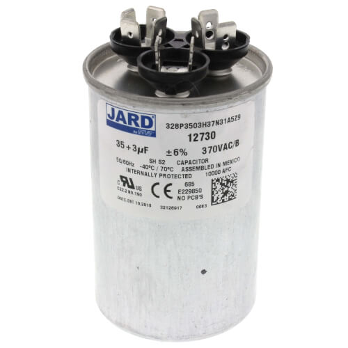 Main product image of 35/3 MFD Round Run Capacitor (370V)