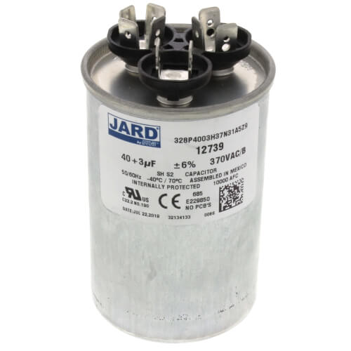 Main product image of 40/3 MFD Round Run Capacitor (370V)