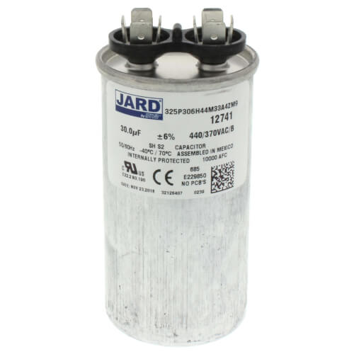 Main product image of 30 MFD Round Run Capacitor (440/370V)