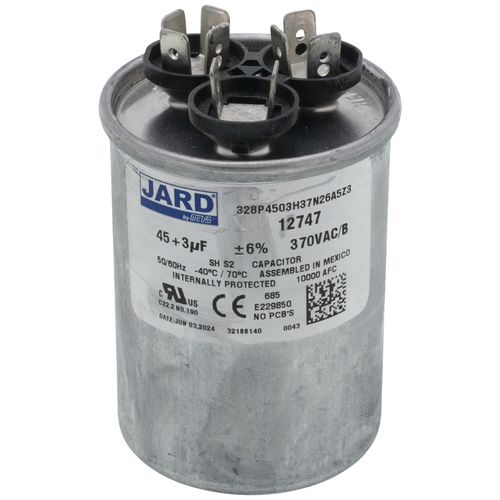 Main product image of 45/3 MFD Round Run Capacitor (370V)
