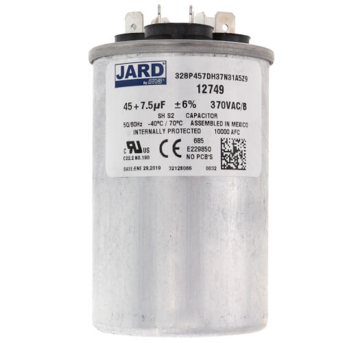Main product image of 45/7.5 MFD Round Run Capacitor (370V)