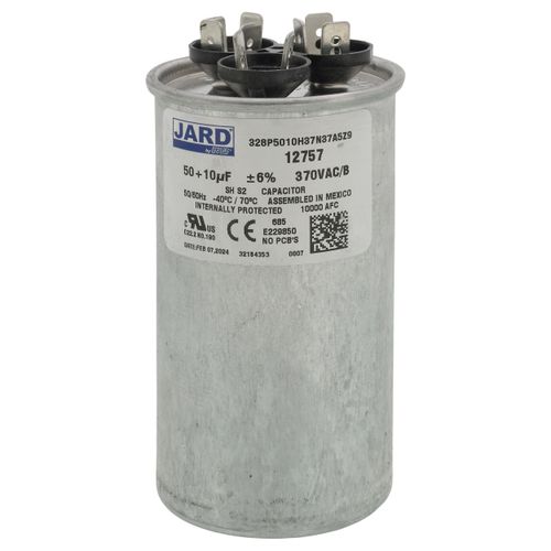 Main product image of 50/10mfd 370v Dual Round Capacitor