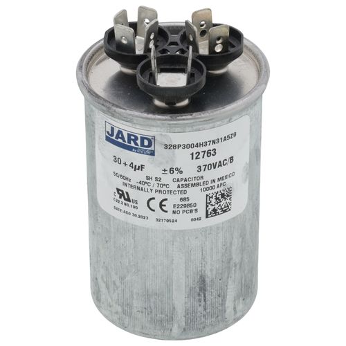 Main product image of 30/4 MFD Round Run Capacitor (370V)