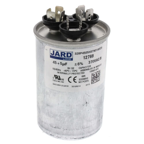 Main product image of 45/5 MFD Round Run Capacitor (370V)