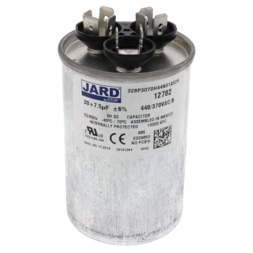 30/7.5 MFD Round Run Capacitor (440/370V)