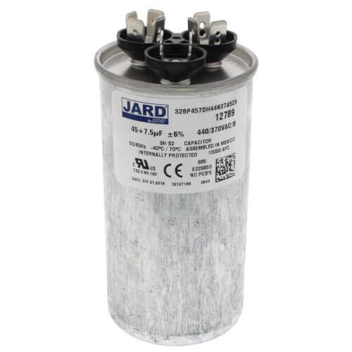 12789 Jard 12789 45 7 5 Mfd Round Run Capacitor 440v