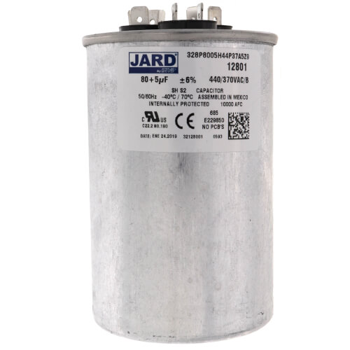 80/5 MFD Round Run Capacitor (440/370V)