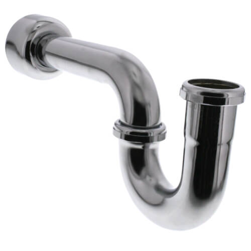 1-1/2" Chrome Plated Brass P-Trap w/Box Escutcheon, 20 GA L/CO