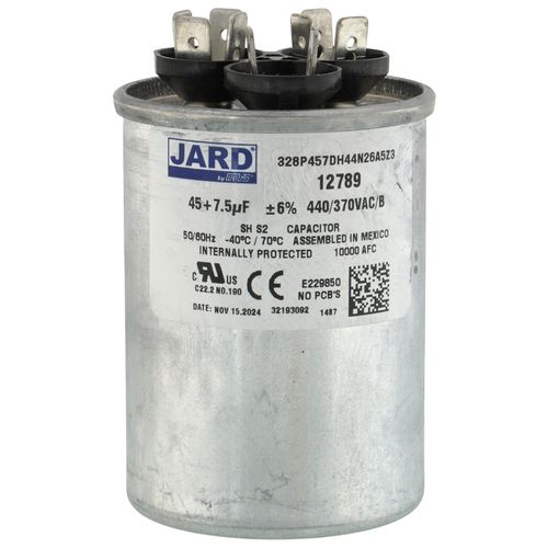 Main product image of 80/7.5 MFD Round Run Capacitor (440V)