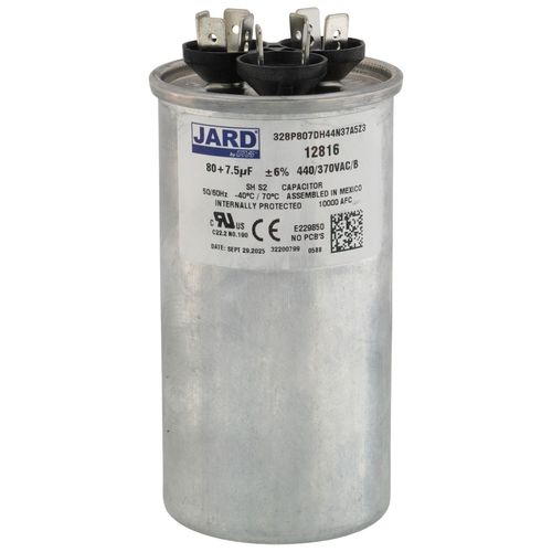 Main product image of 80/7.5 MFD Round Run Capacitor (440V)