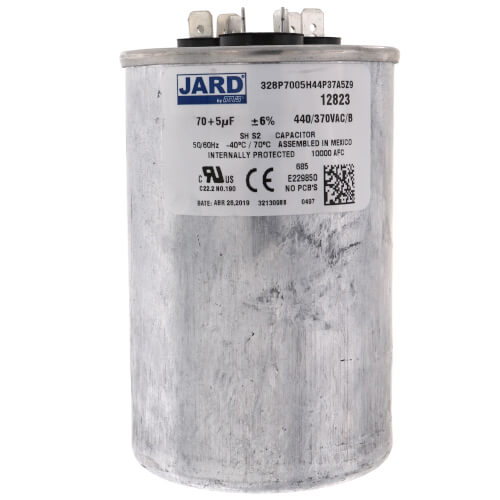 Main product image of 70/5 MFD Round Run Capacitor (440/370V)