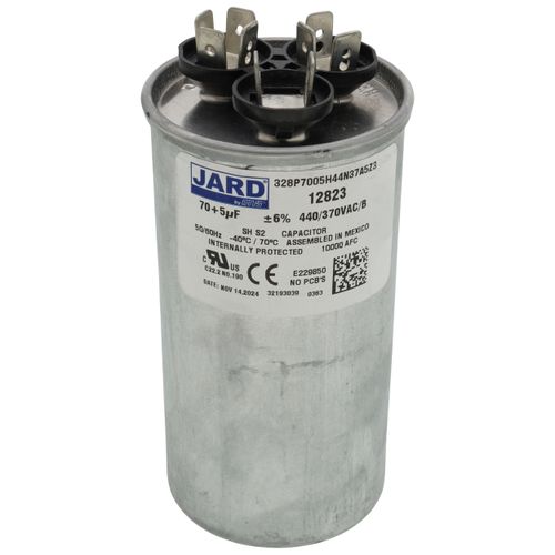Main product image of 70/5 MFD Round Run Capacitor (440/370V)