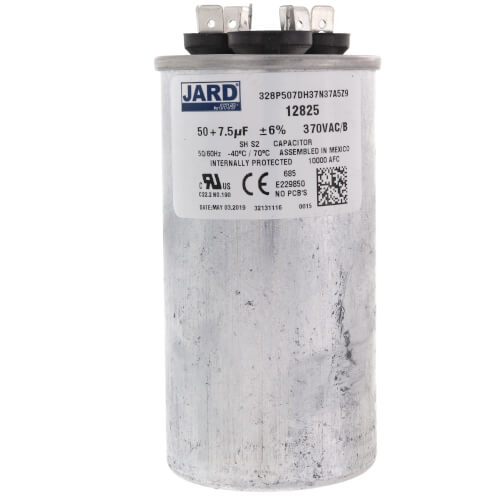 Main product image of 50/7.5 MFD Round Run Capacitor (370V)