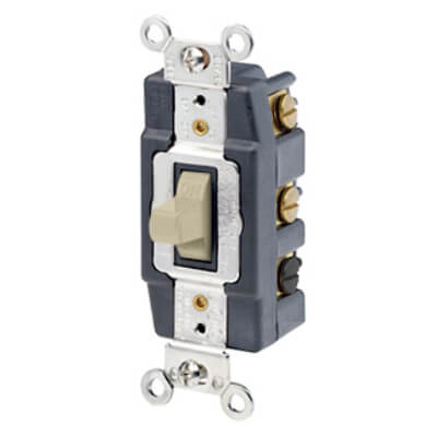 Main product image of Extra Heavy-Duty DPDT Maintained-Contact AC Quiet Toggle Switch, 20A - Ivory (120/277V)
