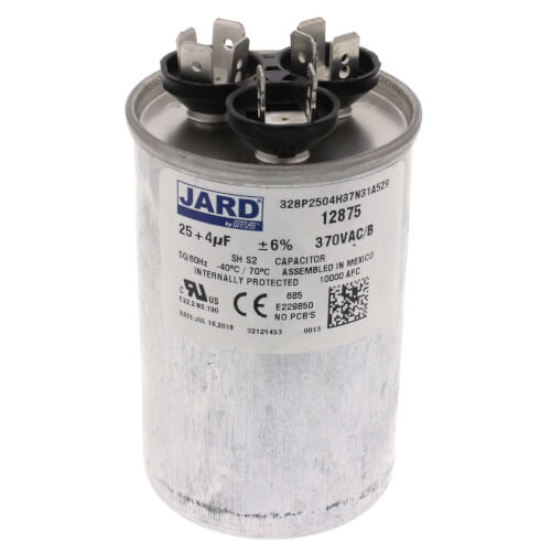 Main product image of 25/4 MFD Round Run Capacitor (370V)