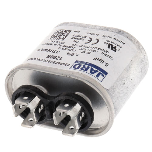 5 UF X 370 VAC Oval Run Capacitor – Compact Design, 60,000-Hour Reliability – Replacement For GE, GENTEQ, And More – Not Made In China