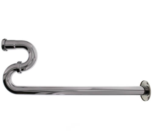 Main product image of 1-1/4" Chrome Plated Brass S-Trap, 20 GA w/ Flange