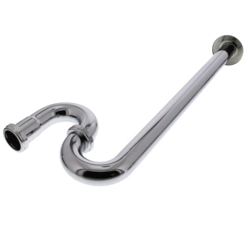 Main product image of 1-1/4" Chrome Plated Brass S-Trap, 20 GA w/ Flange