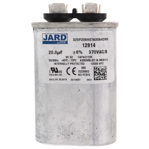 Main product image of 20 MFD Oval Run Capacitor (370V)