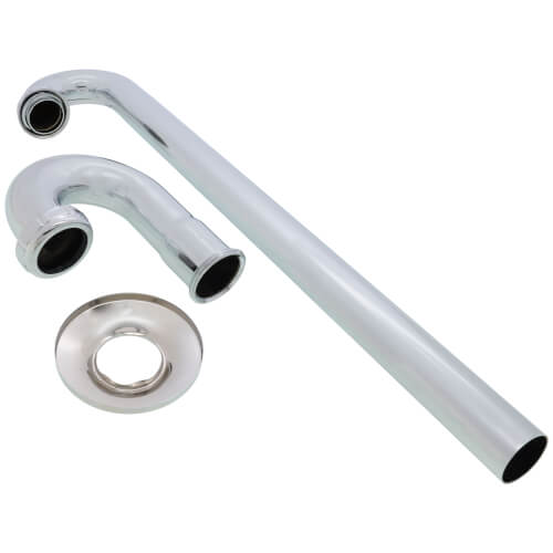 Main product image of 1-1/4" Chrome Plated Brass S-Trap, 17 GA w/Flange