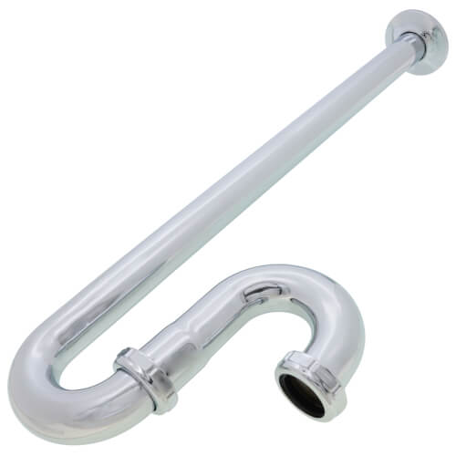 Main product image of 1-1/4" Chrome Plated Brass S-Trap, 17 GA w/Flange