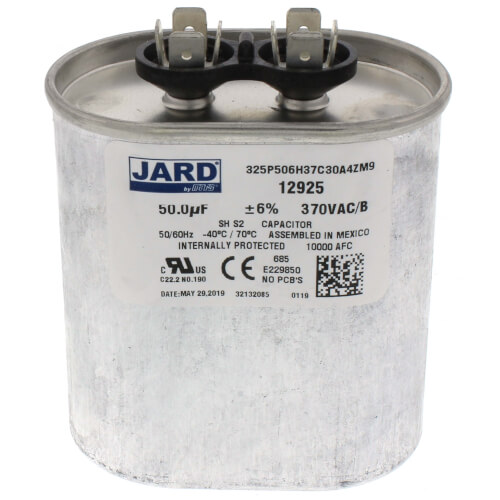 Main product image of 50 MFD Oval Run Capacitor (370V)