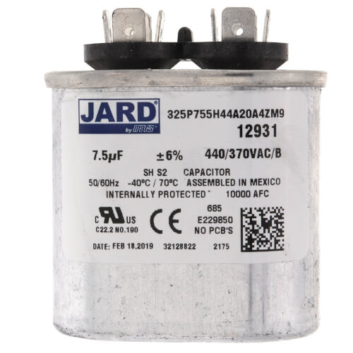 7.5 MFD Oval Run Capacitor (440V)